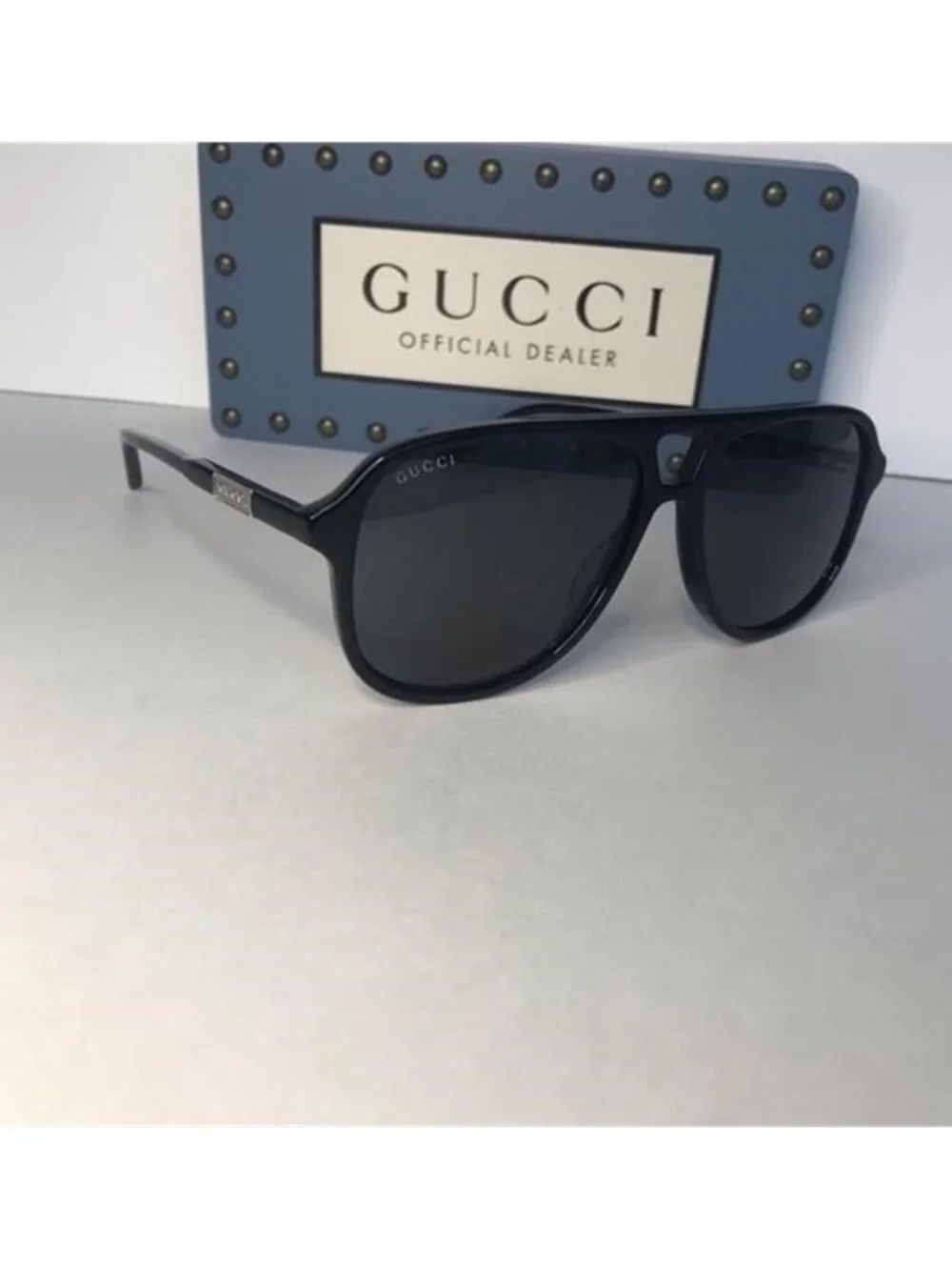 New- GUCCI GG1156S-001 57 Acetate Black-Grey Sunglasses